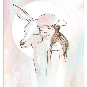 Hert en het Meisje l Canvas